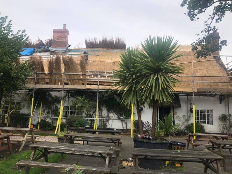 rethatching the Bakers Arms Pub in Blaby